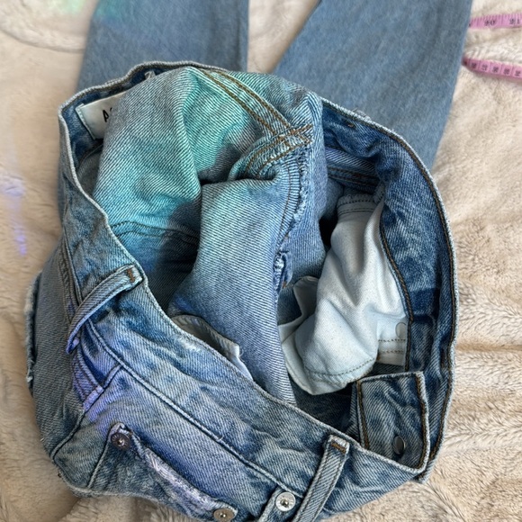 AGOLDE Riley Jeans High Rise Straight Cropped Jean sz 24 NEW distressed denim - Picture 14 of 15